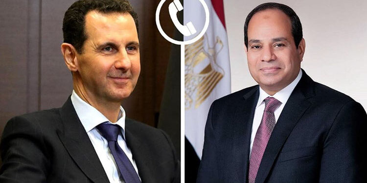 السيسي يتلقى اتصال هاتفي من الرئيس السوري بشار الأسد