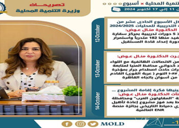 بالإنفوجراف.. الحصاد الأسبوعي لوزارة التنمية المحلية