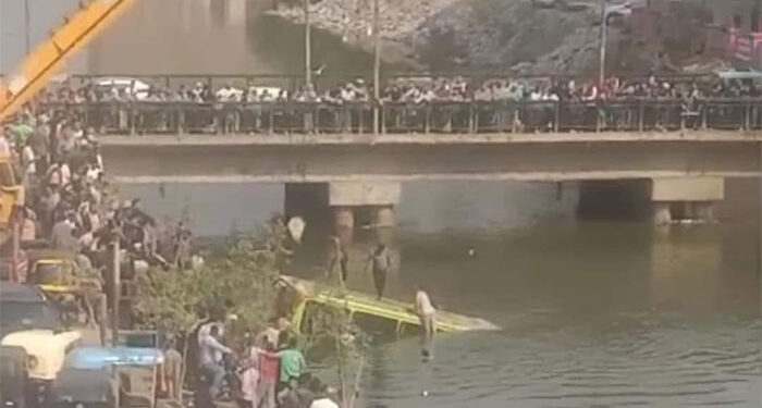 عاجل 9 مصابين .. انقلاب أتوبيس بالركاب في ترعة الشرقاوية بشبرا