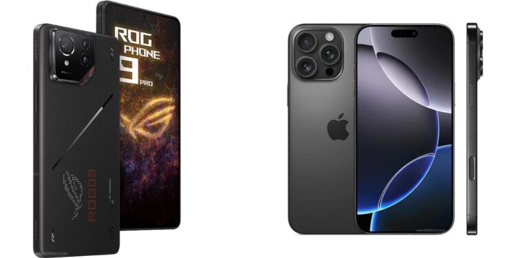 ROG Phone 9 Pro و iPhone 16 Pro Max ROG Phone 9 Pro و iPhone 16 Pro Max