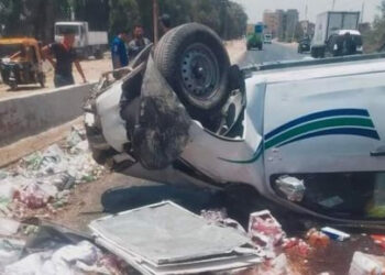 مصرع وإصابة 8 أشخاص في حادث تصادم بطريق بنها الحر