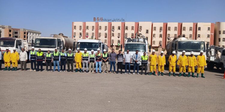 رئيس جهاز بنى سويف الجديدة يتفقد استعدادات فصل الشتاء والتعامل مع الأمطار