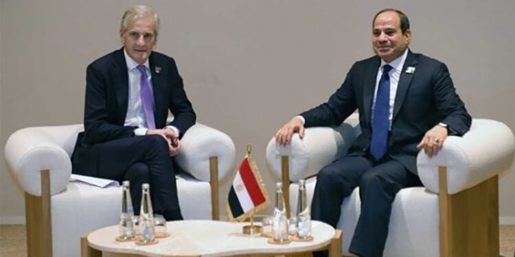 الرئيس السيسي يلتقي رئيس وزراء النرويج