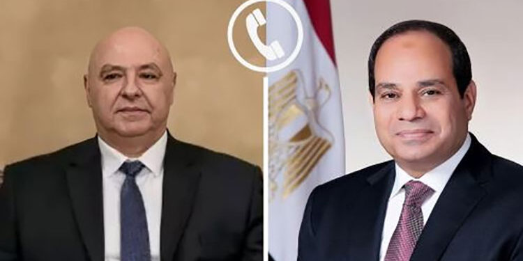 الرئيس السيسي يجري اتصال هاتفي بالرئيس اللبناني “جوزيف عون”