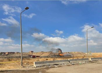 وزير البترول يتنقل إلى موقع حادث كسر خط نقل البوتاجاز الخانكة