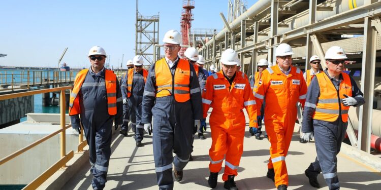 وزير البترول يتفقد محطة “سونكر” للصب السائل بميناء السخنة