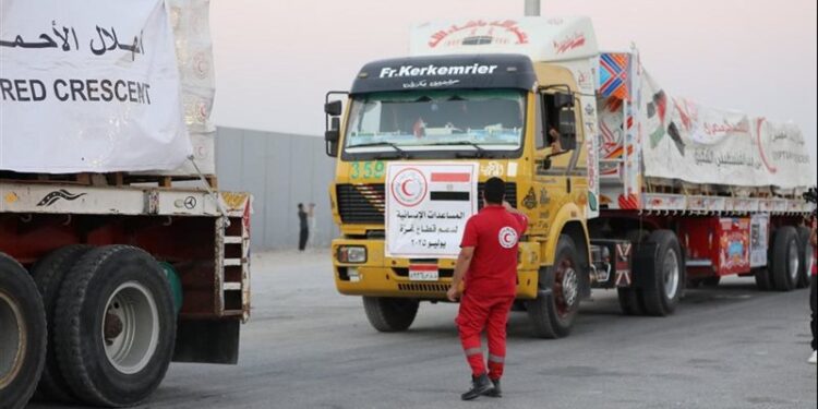 «زاد العزة .. من مصر لغزة » .. الهلال الأحمر المصري يستمر في الدفع بالمساعدات الإنسانية إلى غزة