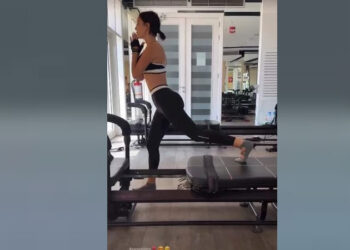 إطلالة رياضية لبسمة بوسيل داخل الجيم