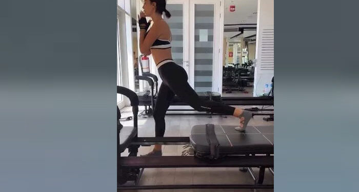 إطلالة رياضية لبسمة بوسيل داخل الجيم