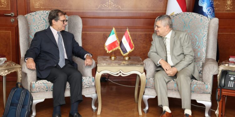 أسامة ربيع يلتقي المبعوث الإيطالي لمشروع الممر الاقتصادي الهند الشرق الأوسط أوروبا “IMEC”