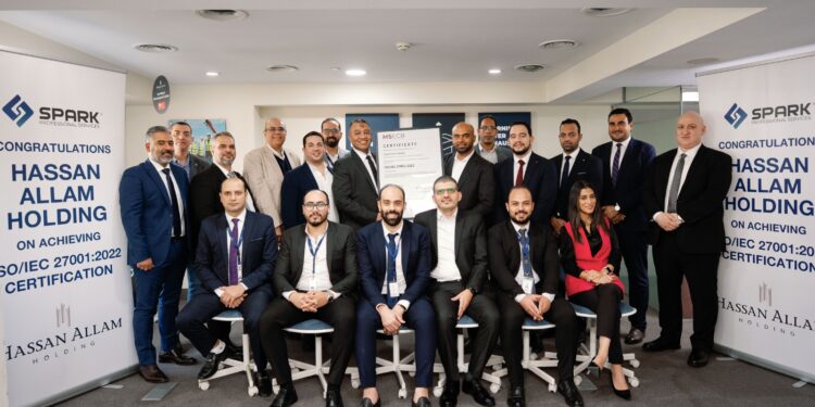 شركة Spark Professional Services تحتفل بنجاح حصول “حسن علام القابضة” على شهادة ISO 27001 لأمن المعلومات