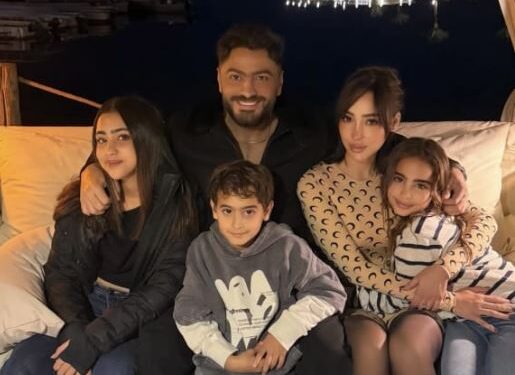 بسمة بوسيل تحتفل بالعام الجديد رفقة تامر حسني وأبنائهم