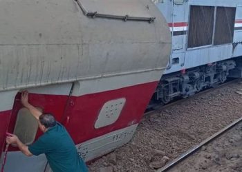 خروج عربة قطار عن القضبان بمحطة محلة روح يُصيب 14 شخصًا