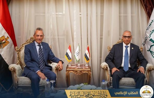 وزير شئون المجالس النيابية يلتقي رئيس مجلس الدولة لتهنئته بمناسبة توليه مهام منصبه