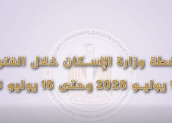 بالفيدوجراف: أنشطة وزارة الإسكان خلال الفترة من 10 يوليو 2026 وحتى 16 يوليو 2026