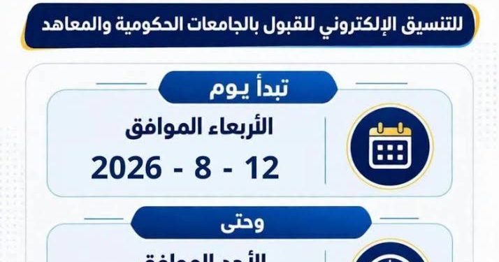 التعليم العالي: غدًا بدء تسجيل رغبات المرحلة الثانية للتنسيق الإلكتروني للقبول بالجامعات الحكومية والمعاهد لمدة 5 أيام