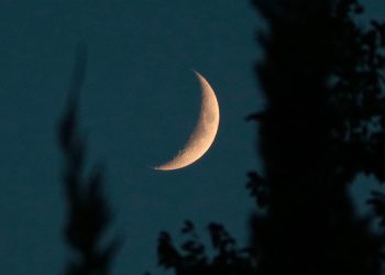 مشاهد بالعين المجردة.. الليلة هلال ربيع الأول يزين سماء الغروب