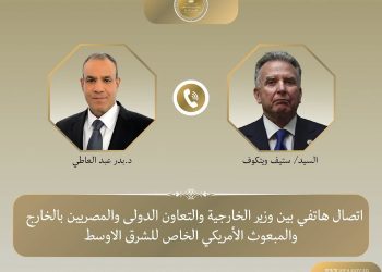 وزير الخارجية يبحث مع المبعوث الأمريكي الخاص للشرق الأوسط تطورات الأوضاع في المنطقة