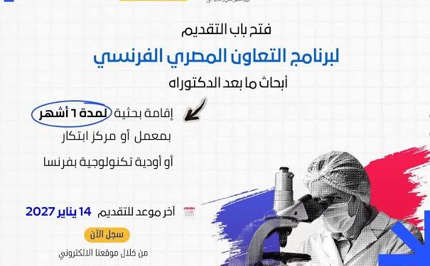 التعليم العالي: فتح باب التقدم للنداء الثالث عشر لمنح أبحاث ما بعد الدكتوراه بفرنسا لعام 2027 بتمويل يصل إلى 2,055 يورو شهريًا