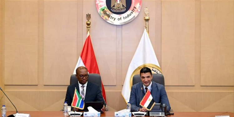 وزير الصناعة ونظيره الجنوب إفريقي يبحثان تعزيز التكامل الصناعي والتعاون في قطاع السيارات