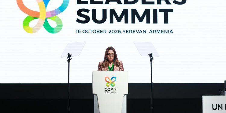 وزيرة التنمية المحلية تلقي كلمة مصر بقمة قادة العالم من أجل الطبيعة في أرمينيا