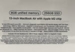 New Macbook Air M2 256gb. SPACE GRAY.