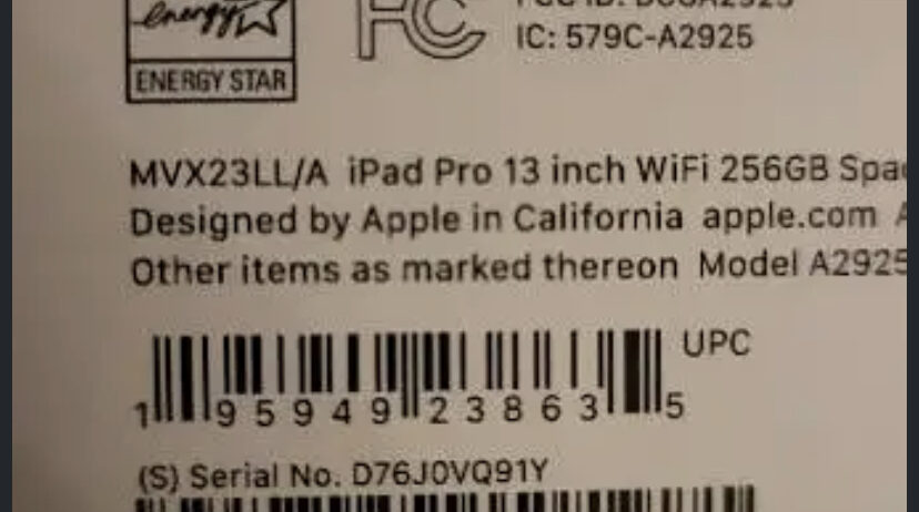 ipad pro m4 13 inch wifi only 256 sealed brand new untouched