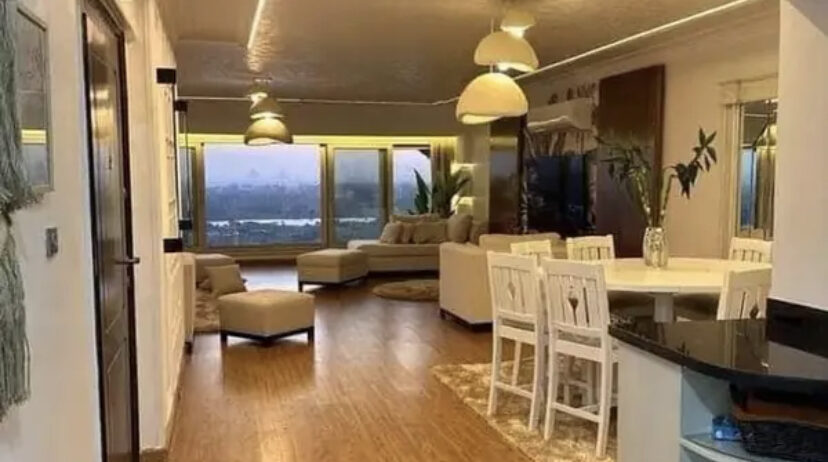 72 sqm hotel apartment,delivery 2024, for sale directly on Nile in the Reve Du Nil Tower, Maadi, hotel finishing with furnishings and air conditioning